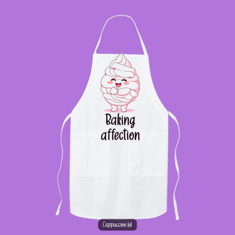 Funny Whipped Cream Hug Apron: Fluffy Chef Character, Kitchen Gift
