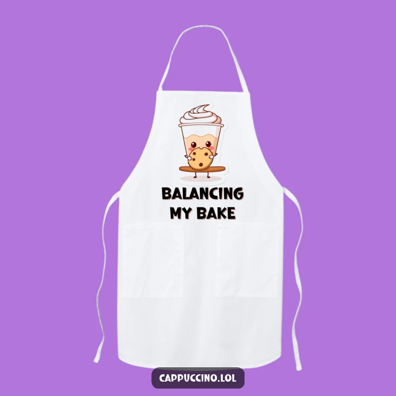 Funny Cappuccino Cookie Balance Apron - Cook with Joy & Humor!