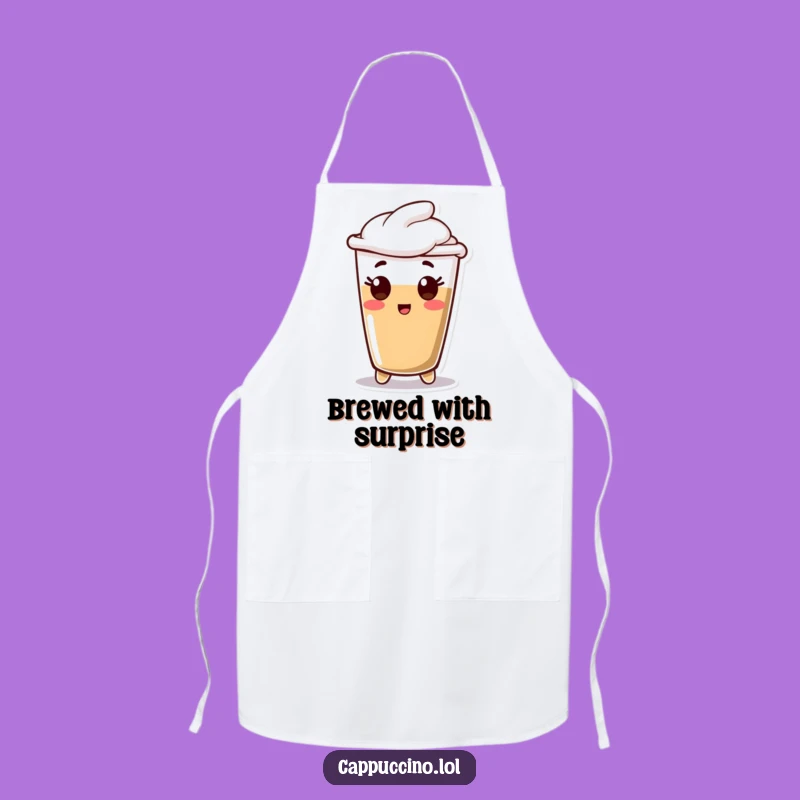 Funny Espresso Surprise Apron: Happy Chef Character Kitchenwear, Great Funny Gift!