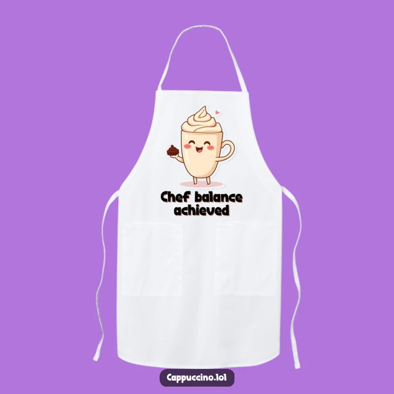 Funny Cappuccino Balance Apron: Cook with Precision & Humor!