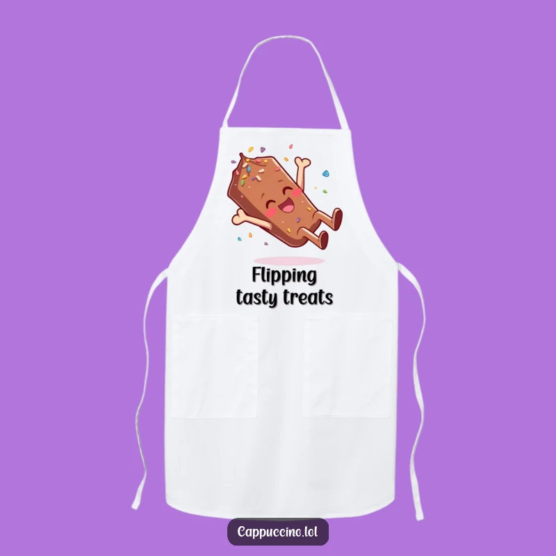 Funny Giggling Sprinkle Apron: Chocolate Somersault Character - Kitchen Gift