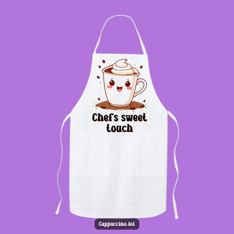 Funny Cappuccino Cup Chef Apron - Bake & Sprinkle Joyfully Gift