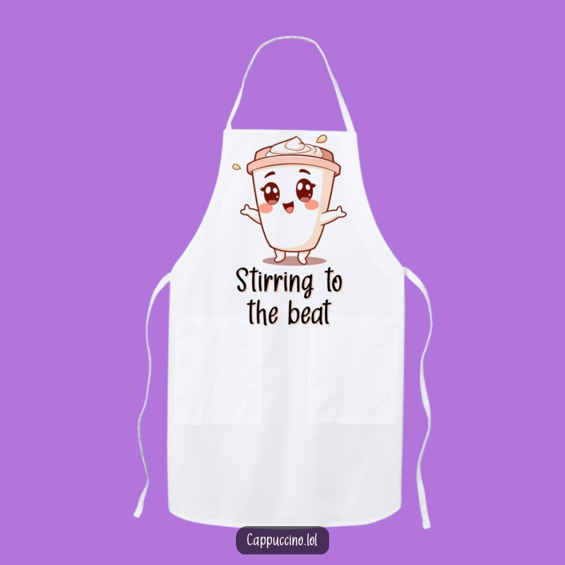 Funny Cappuccino Cup Chef Apron - Dance & Cook with Joy Gift