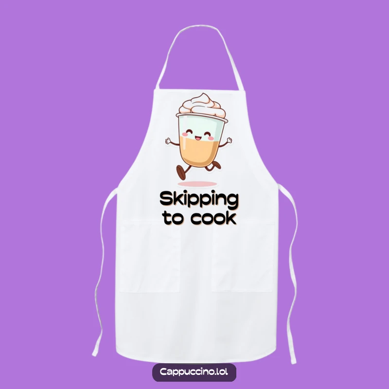 Funny Cappuccino Skip Apron: Cook with Fun from a Playful Coffee Character Gift