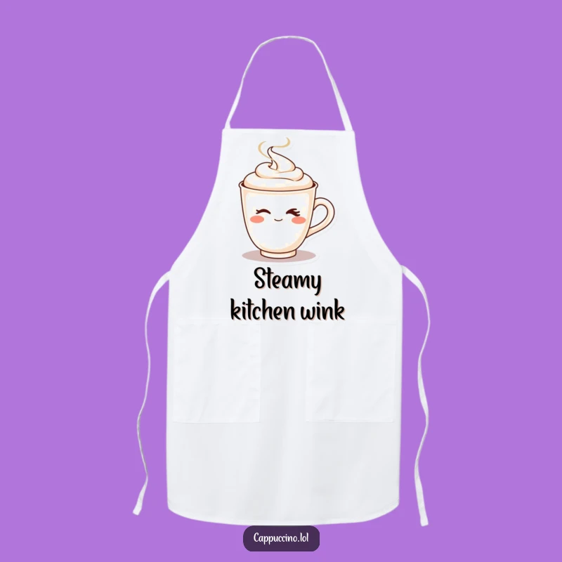 Funny Cappuccino Wink Apron: Cook with Playful Flair!