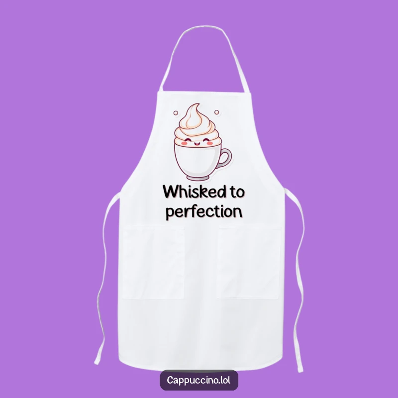 Funny Milk Froth Swirl Apron: Cheerful Chef Character Kitchenwear, Great Funny Gift!