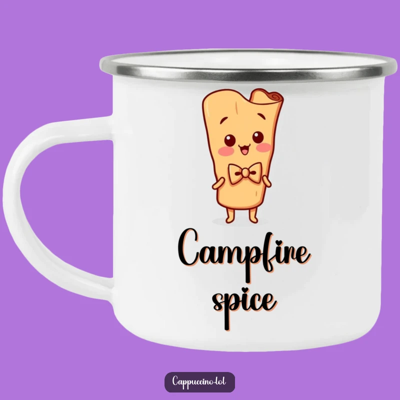 Funny Cinnamon Stick Camping Mug: Wiggling Enamel Cup, Great Funny Gift for Camp Spice