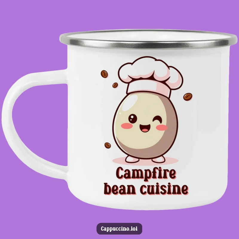 Funny Chef Coffee Bean Camping Mug - Gourmet Fuel for Adventures!