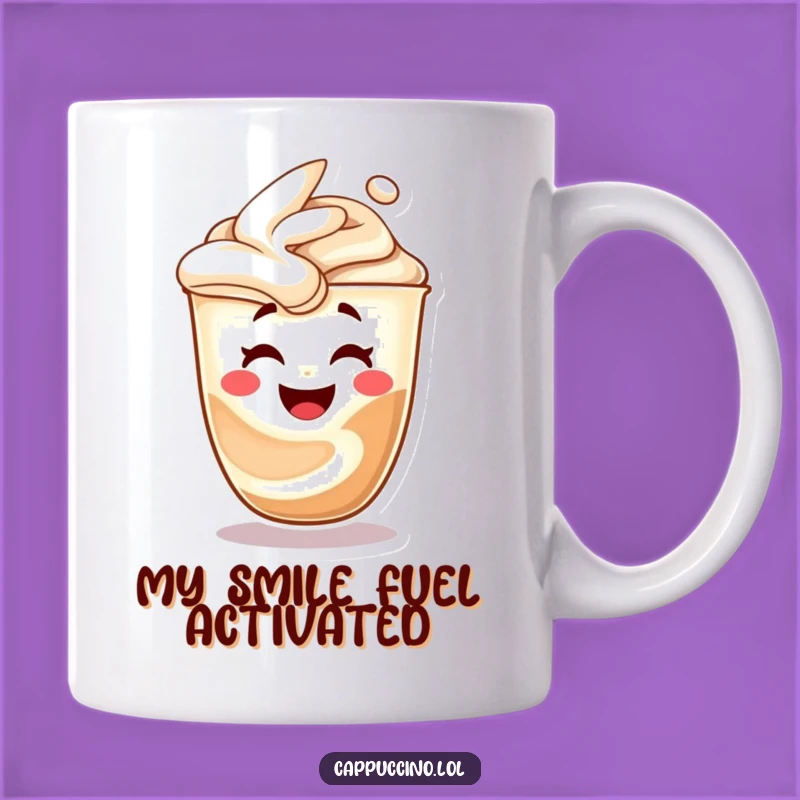 Funny Cappuccino Art Swirl Mug: Hilarious Laughing Face Character, Perfect Gift