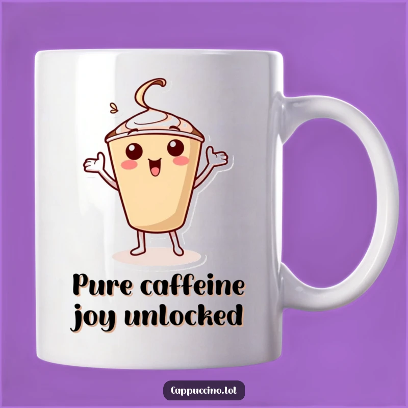 Funny Cappuccino Cup Jig Mug: A Cheerful Coffee Character Perfect Gift