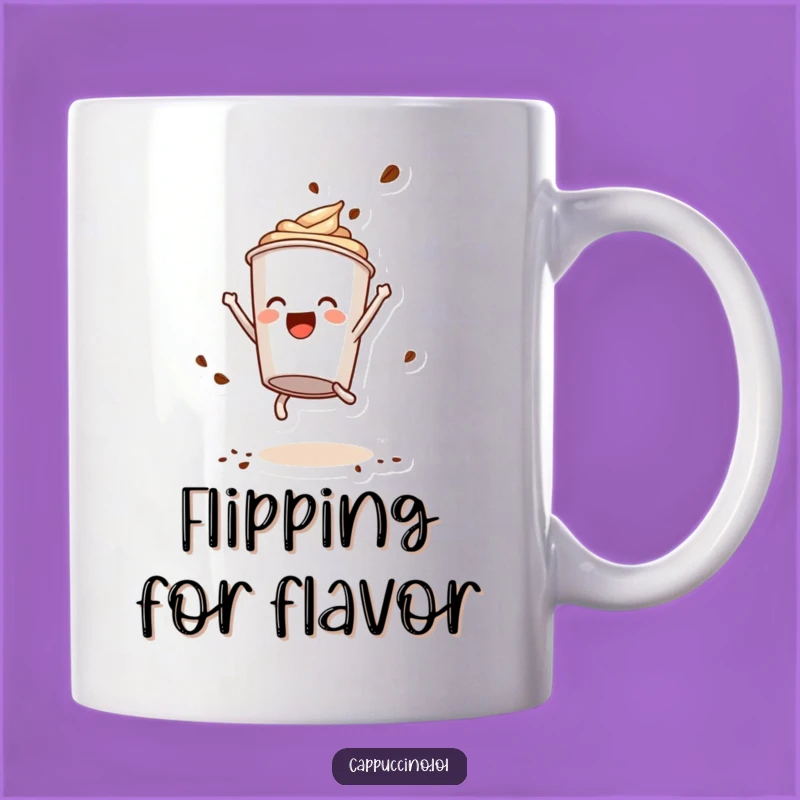 Funny Somersault Mug: Delighted Cappuccino Cup Character Coffee Powder Gift