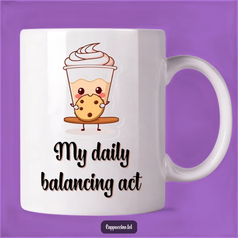 Funny Cappuccino Cup Cookie Balance Mug - Perfect Treat Balancing Gift!