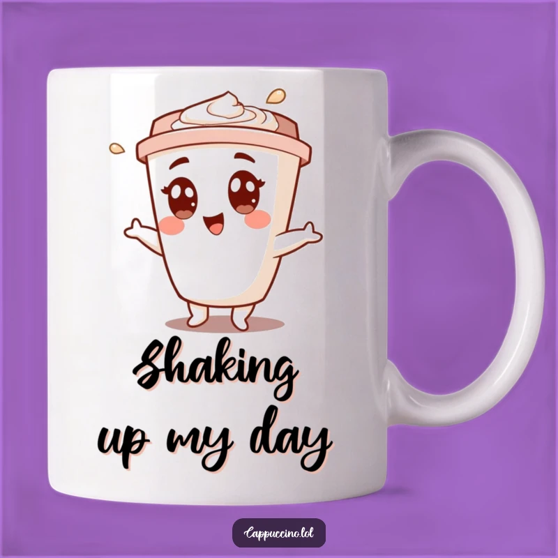 Funny Cappuccino Cup Shimmy Mug - Joyful Dance & Coffee Gift
