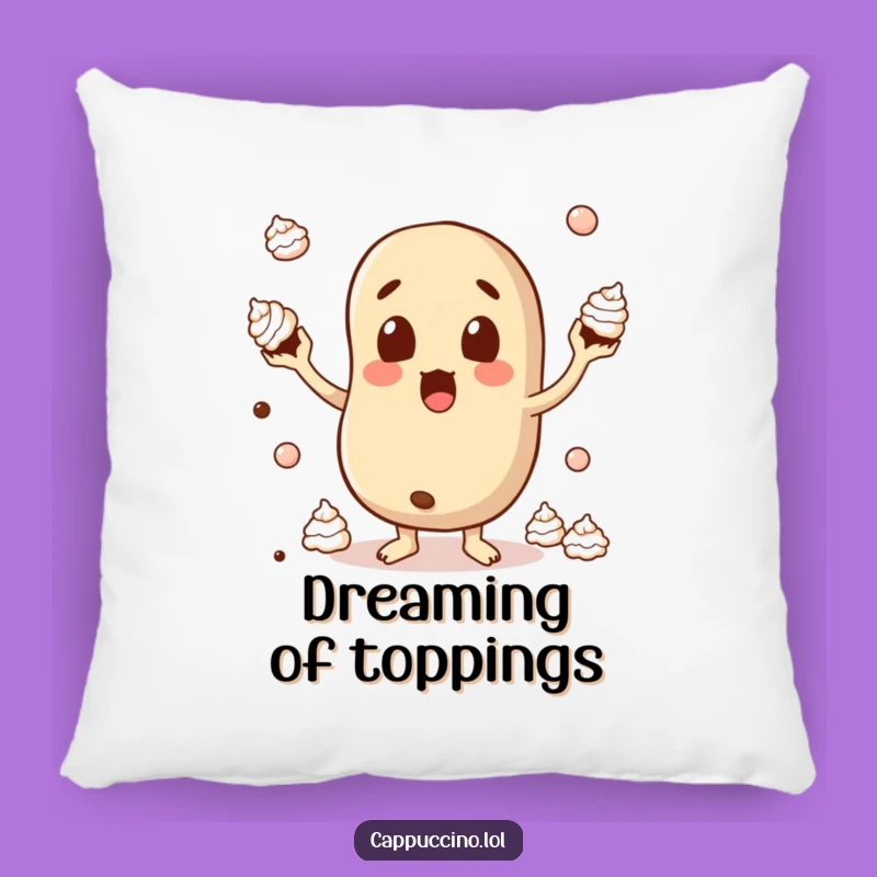 Funny Surprised Bean Pillow: Juggling Cream Comfort & Humor