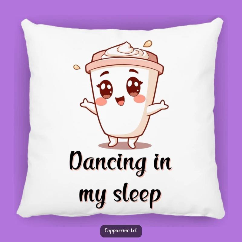 Funny Cappuccino Cup Shimmy Pillow - Cozy Comfort & Dance Gift