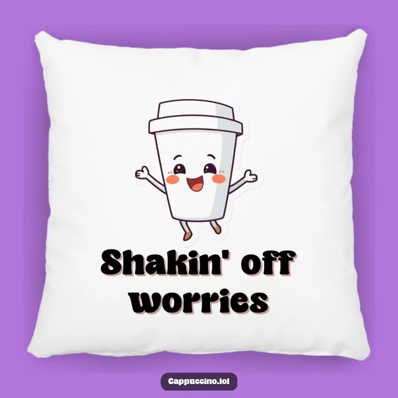 Funny Coffee Cup Shimmy Pillow: Cozy Delight, Perfect Accent for Sofa, Great Funny Gift!