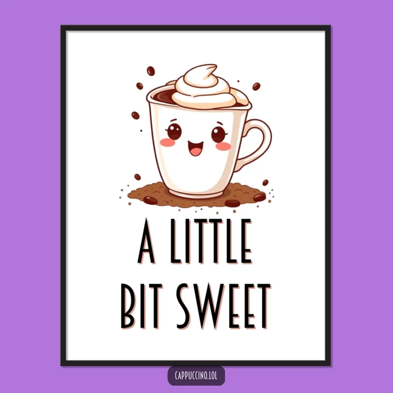 Funny Cappuccino Cup Cocoa Art Print - Instant Sweet Download Gift