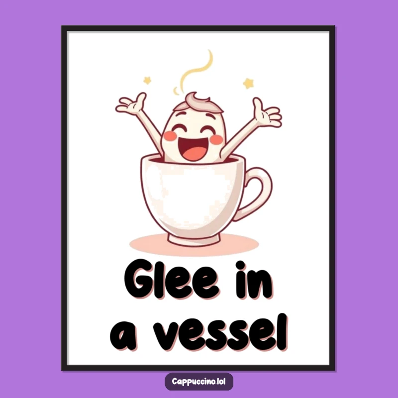 Funny Espresso Leap Digital Art: Joyful Coffee Shot Character - Instant Art