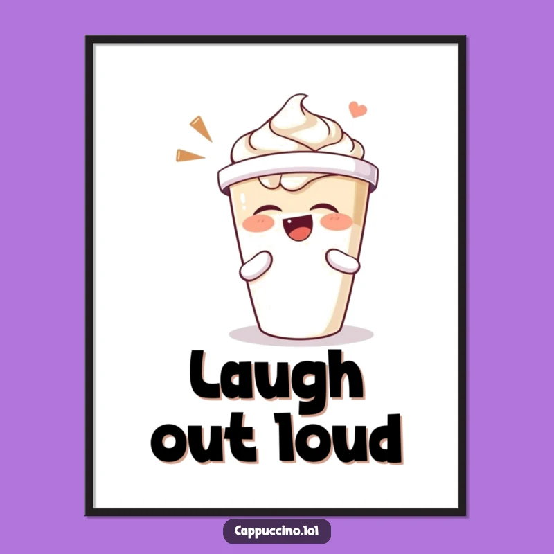 Funny Laughing Coffee Digital Art: Instant Joyful Wall Decor