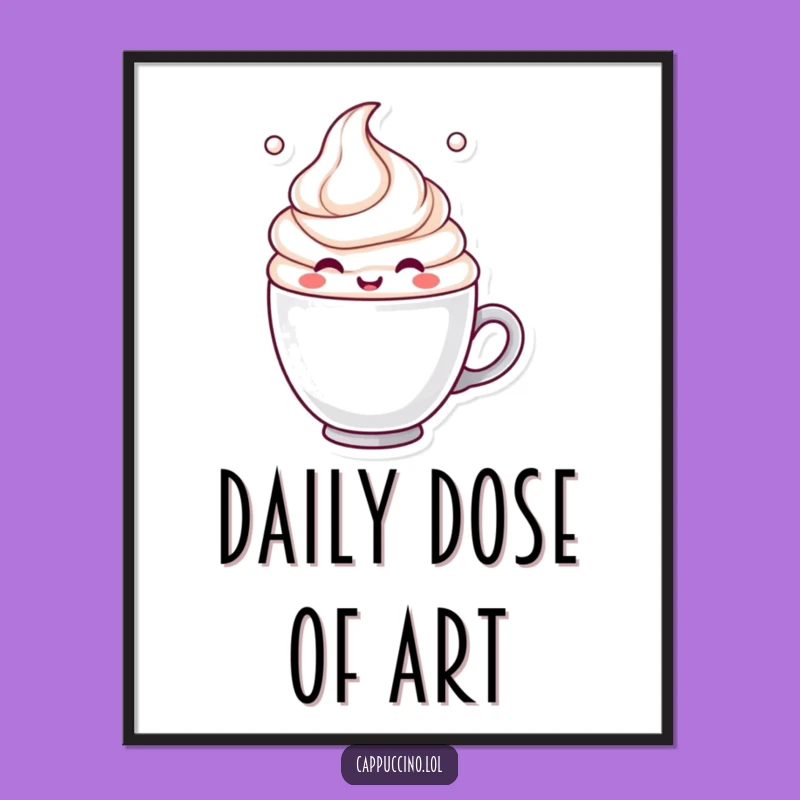 Funny Milk Froth Swirl Digital Art: Cheerful Character Print, Amazing Funny Gift!