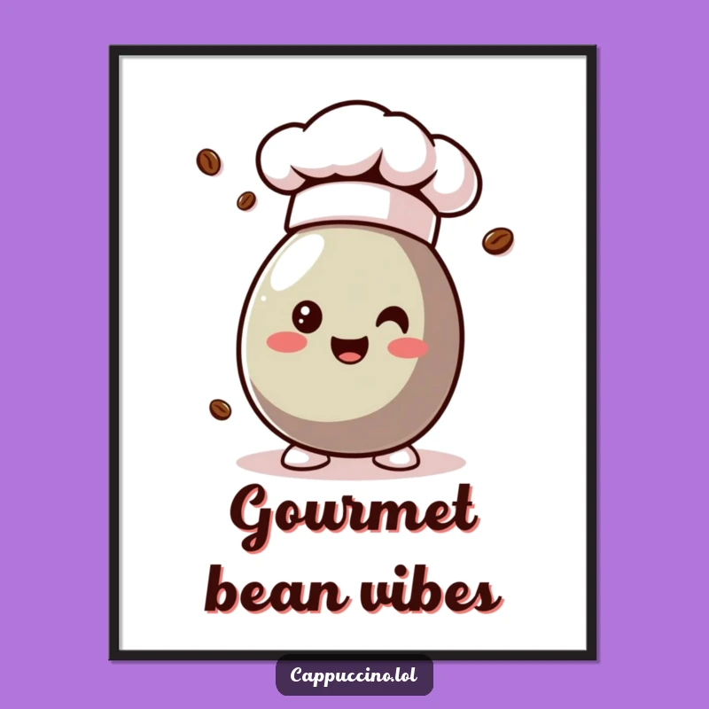 Funny Chef Coffee Bean Digital Art - Instant Gourmet Decor!