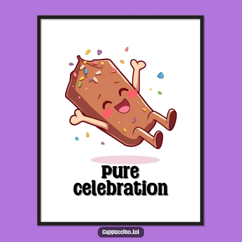 Funny Giggling Sprinkle Digital Art: Chocolate Somersault Character - Instant Art