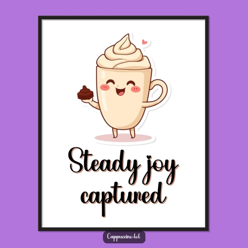 Funny Cappuccino Balance Digital Art: Instant Artful Decor!