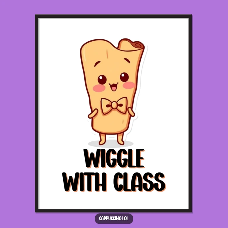 Funny Cinnamon Stick Digital Art: Wiggling Character Print, Whimsical Funny Gift