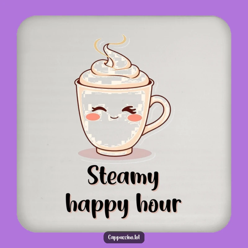Funny Cappuccino Wink Coaster: Add Playful Charm!
