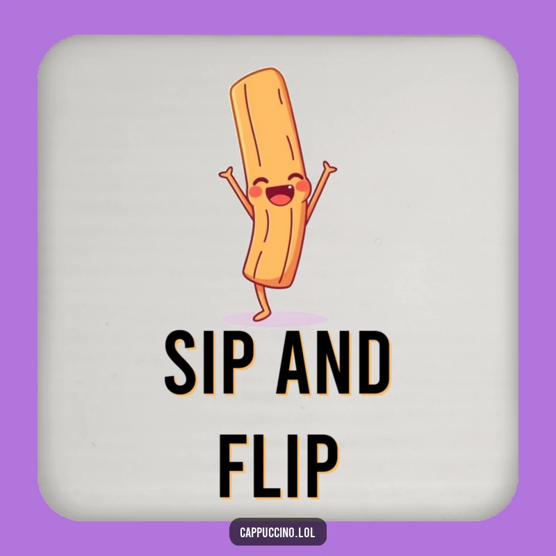 Funny Cinnamon Handstand Coaster: Giggling Character Drink Protector, Ideal Funny Gift!