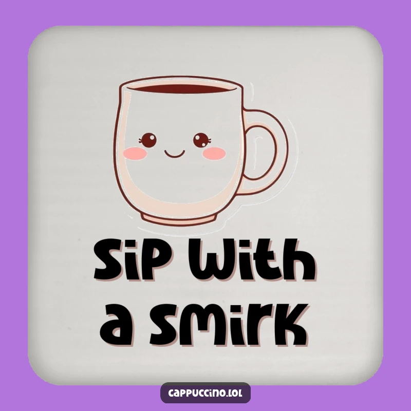 Funny Cheeky Grin Coaster: Protect Surfaces with Charm, Set of Playful Gifts!