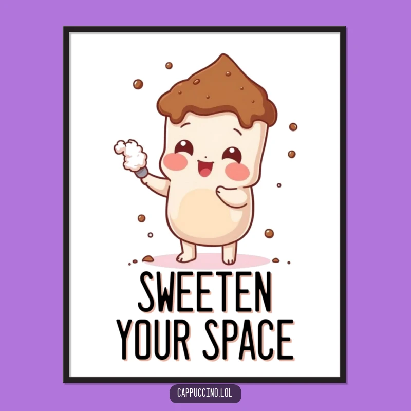 Funny Cheerful Cocoa Poster: Sweet Art, Playful Design, Ideal Funny Gift!