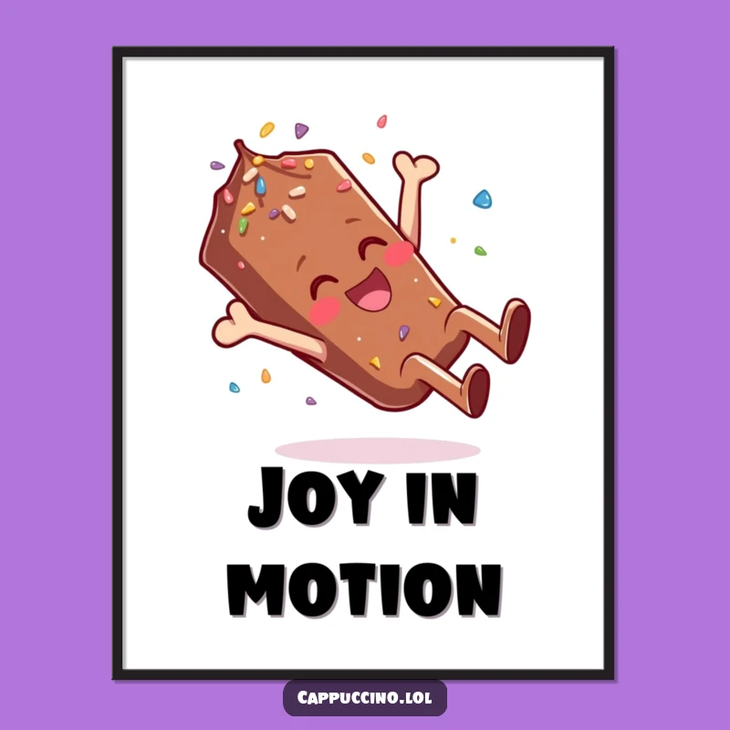 Funny Giggling Sprinkle Poster: Chocolate Somersault Character - Wall Art