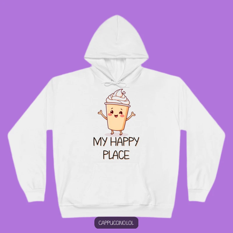Funny Cappuccino Dance Hoodie: Cheery Coffee Cup Comfort & Cheer