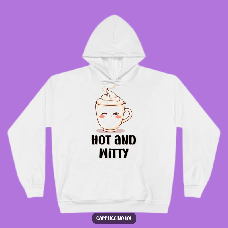 Funny Cappuccino Wink Hoodie: Cozy & Sassy Coffee Gift!
