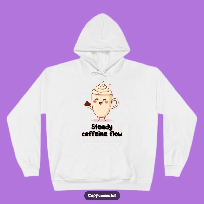 Funny Cappuccino Balance Hoodie: Cozy & Comical Coffee Gift!