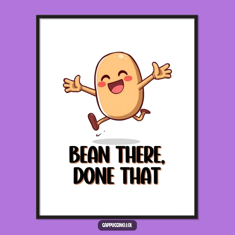 Free Printable Jumping Bean Wall Art - Funny Energetic Downloadable Decor