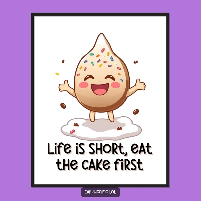 Free Printable Wall Art: Laughing Sprinkle, Funny Downloadable Coffee Decor