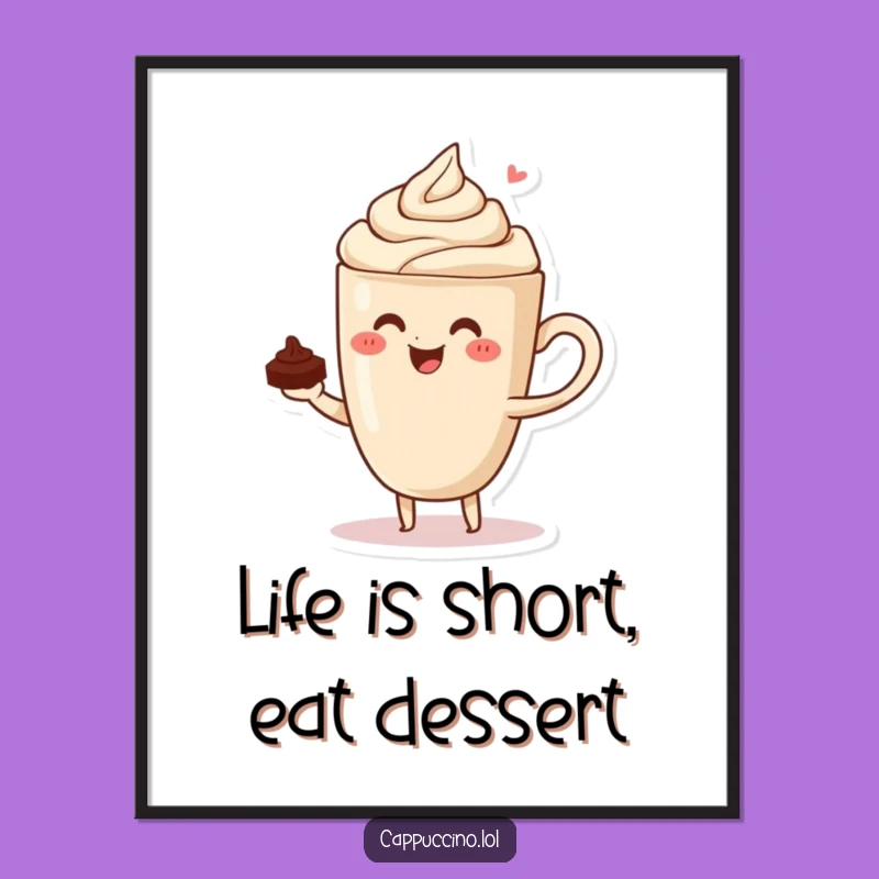 Free Printable Wall Art: Whimsical Cappuccino Balance for a Playful Home Aesthetic