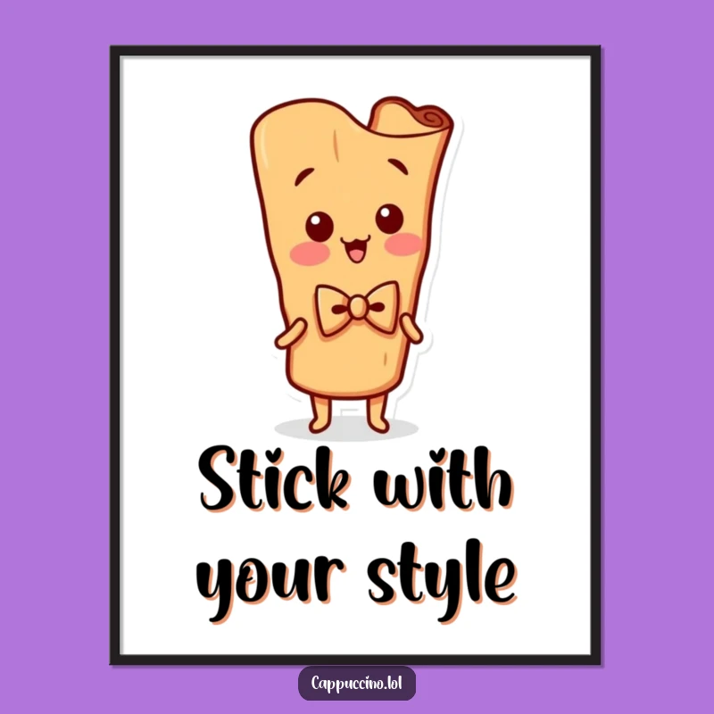 Free Printable Wall Art: Wiggling Cinnamon Stick Character - Quirky Downloadable Decor!