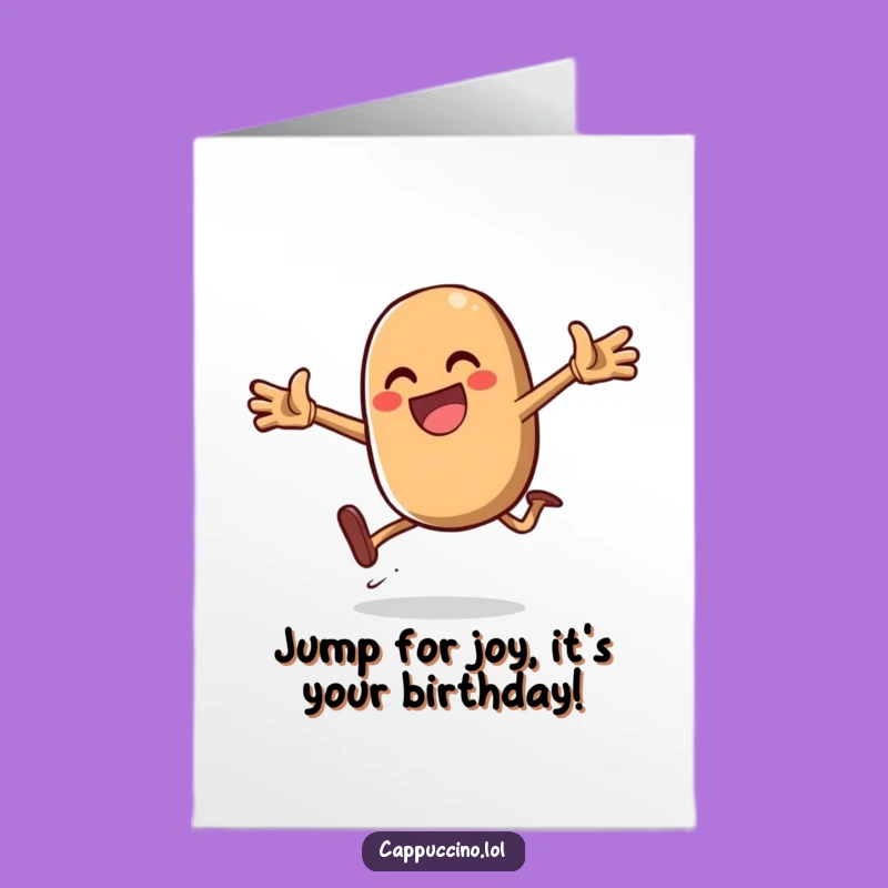 Free Printable Jumping Bean Birthday Card - Funny Energetic Download