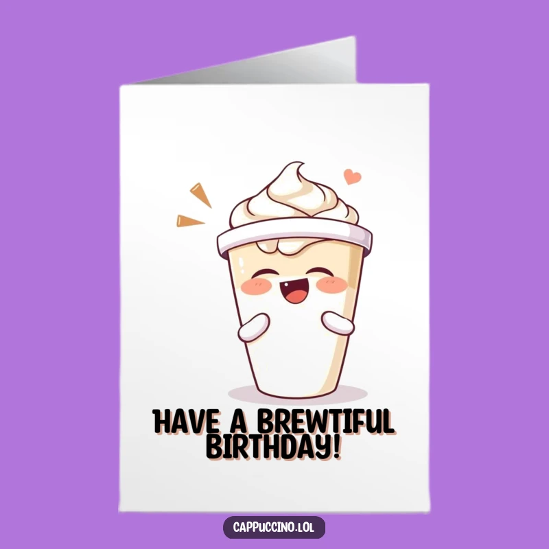 Free Printable Birthday Card: Laughing Coffee Cup Art, Humorous Downloadable Greeting