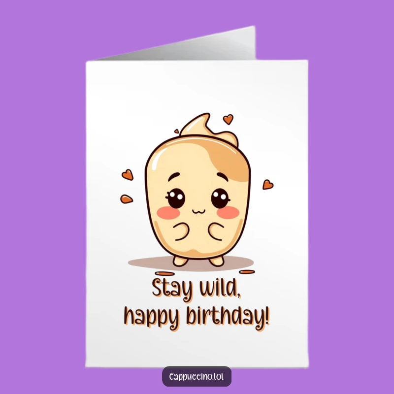 Free Printable Birthday Card: Silly Espresso Stain Face Funny Downloadable Gift