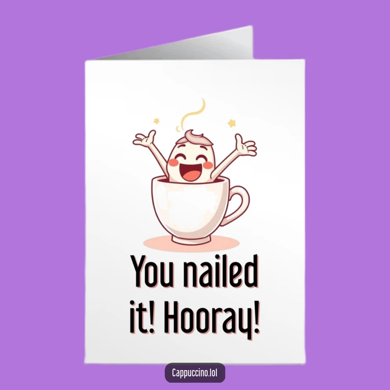 Free Printable Congrats Card: Espresso Shot Leap, Enthusiastic Downloadable Gift