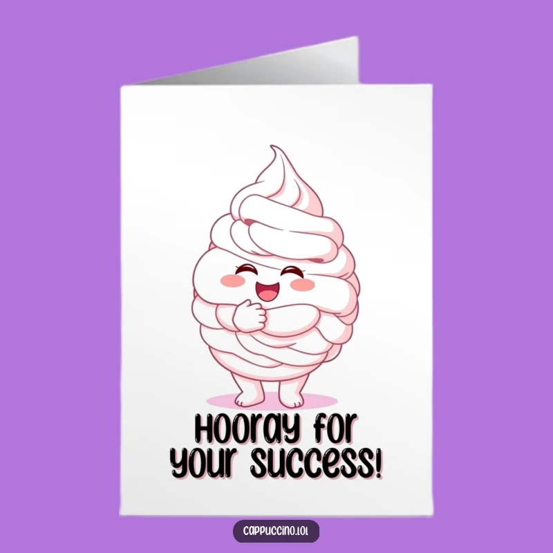 Free Printable Congrats Card: Whipped Cream Hug Downloadable Celebration