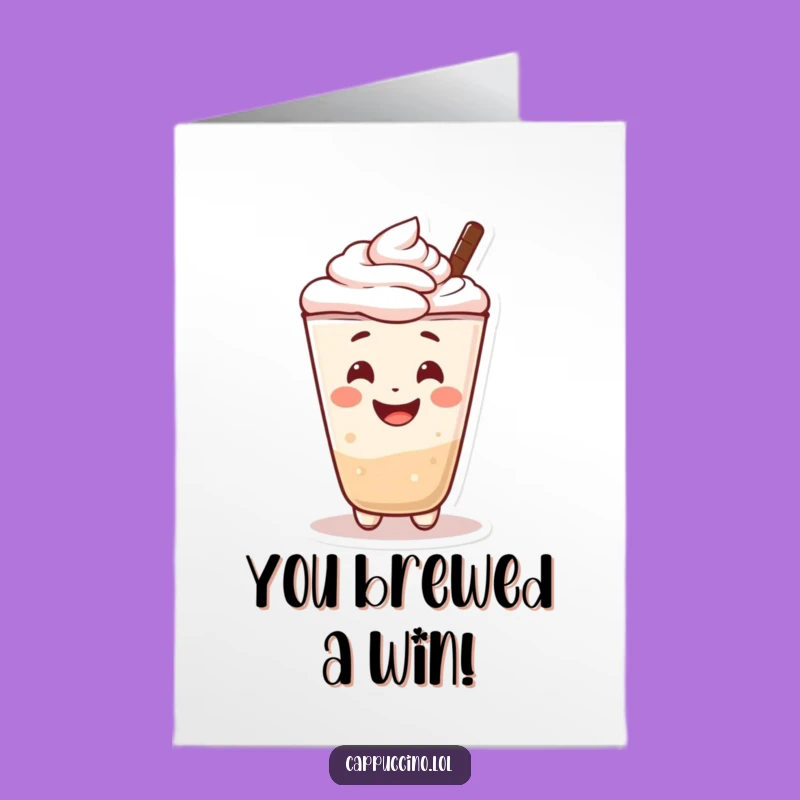 Free Printable Congratulations Card: Happy Cappuccino, Funny Downloadable Gift