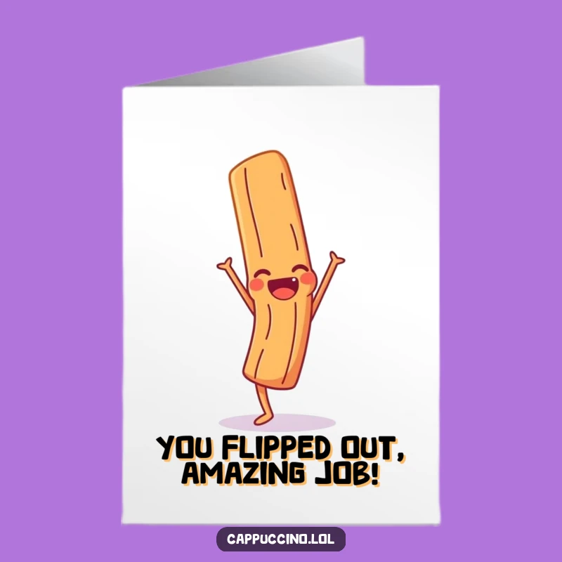 Free Printable Congrats Card: Giggling Cinnamon Handstand, Funny Downloadable Achievement Gift