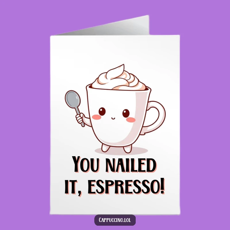 Free Printable Congrats Card: Coffee Cup Mic Art, Humorous Downloadable Greeting