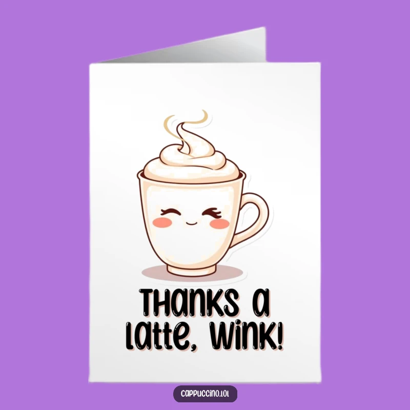 Free Printable Thank You Card: Playful Wink & Steam for Your Gratitude