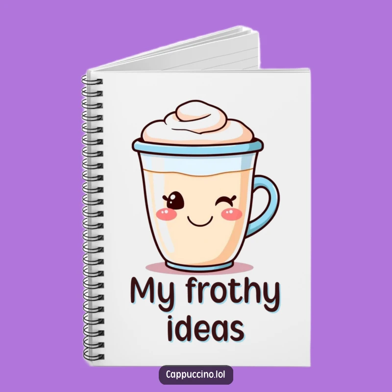 Funny Cappuccino Notebook: Smiling Coffee Cup Journal, Ideal Morning Funny Gift